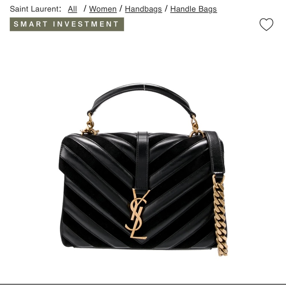 Authentic Yves Saint Laurent Medium College Bag with Gold Chain - Picture 6 of 8